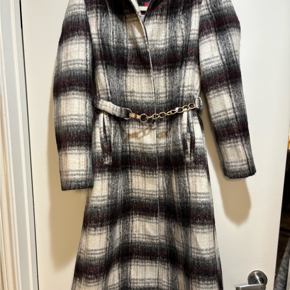 Vince Camuto Black and Gray Long Sleeve Sweater Dress